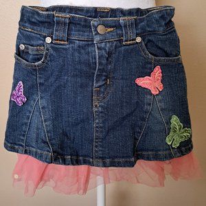 Girls Disney Fairies Denim Butterfly Skirt